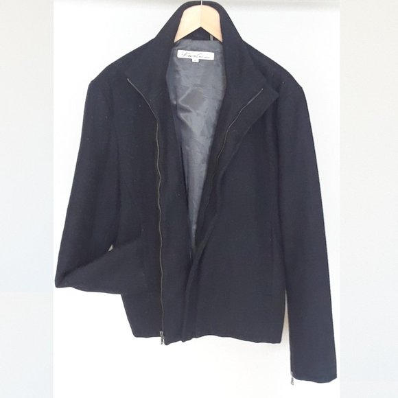 Kenneth Cole. Wool Zip-Up Wool Jacket. Grey. Large - Picture 10 of 15